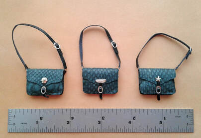 miniature snakeskin purses